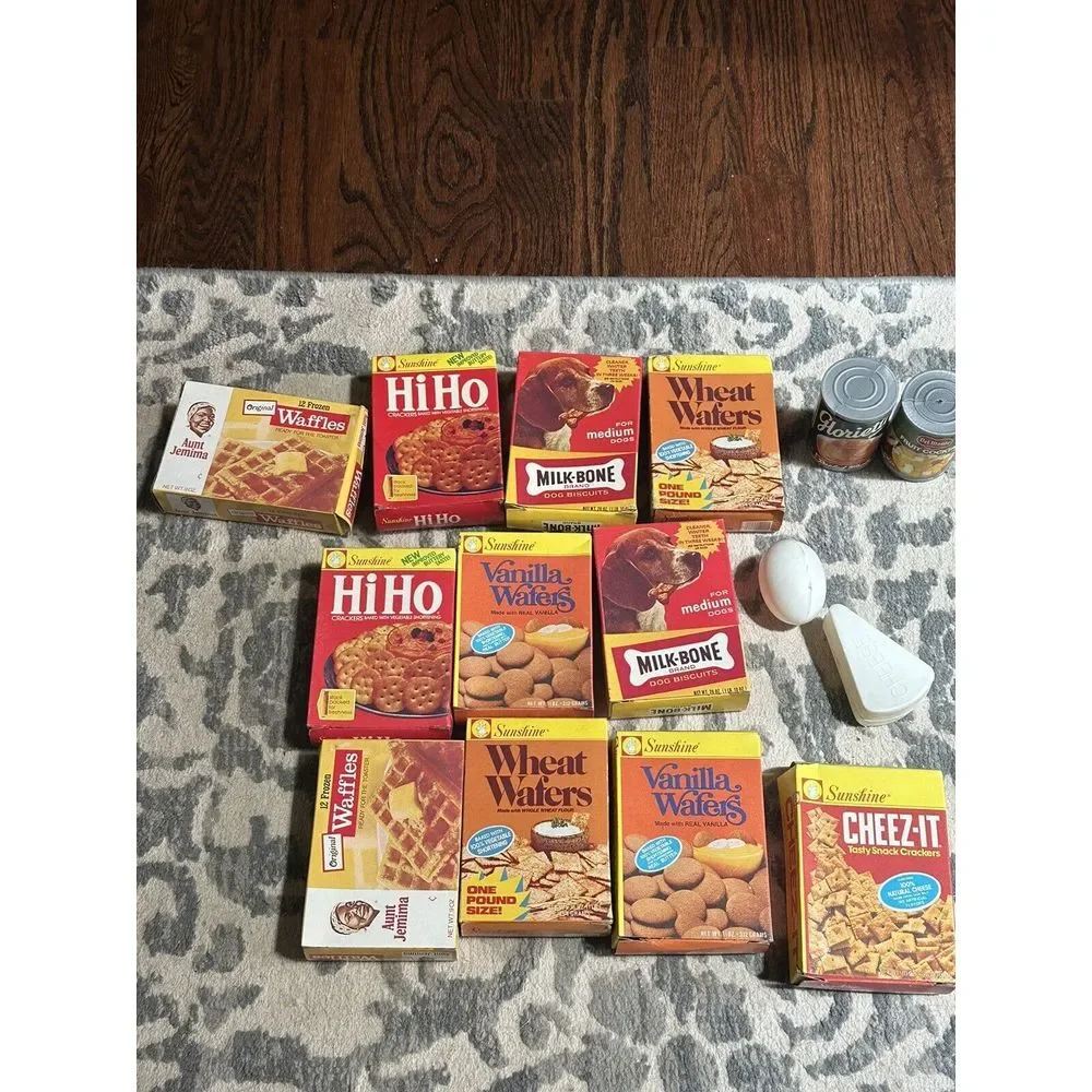 VTG Lot Of 15 Children's‎ Play  Kitchen Grocery Food Playset- *Fair*